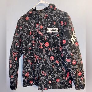 Grenade Women's Patterned Ski / Snowboarding Jacket - Black and Red